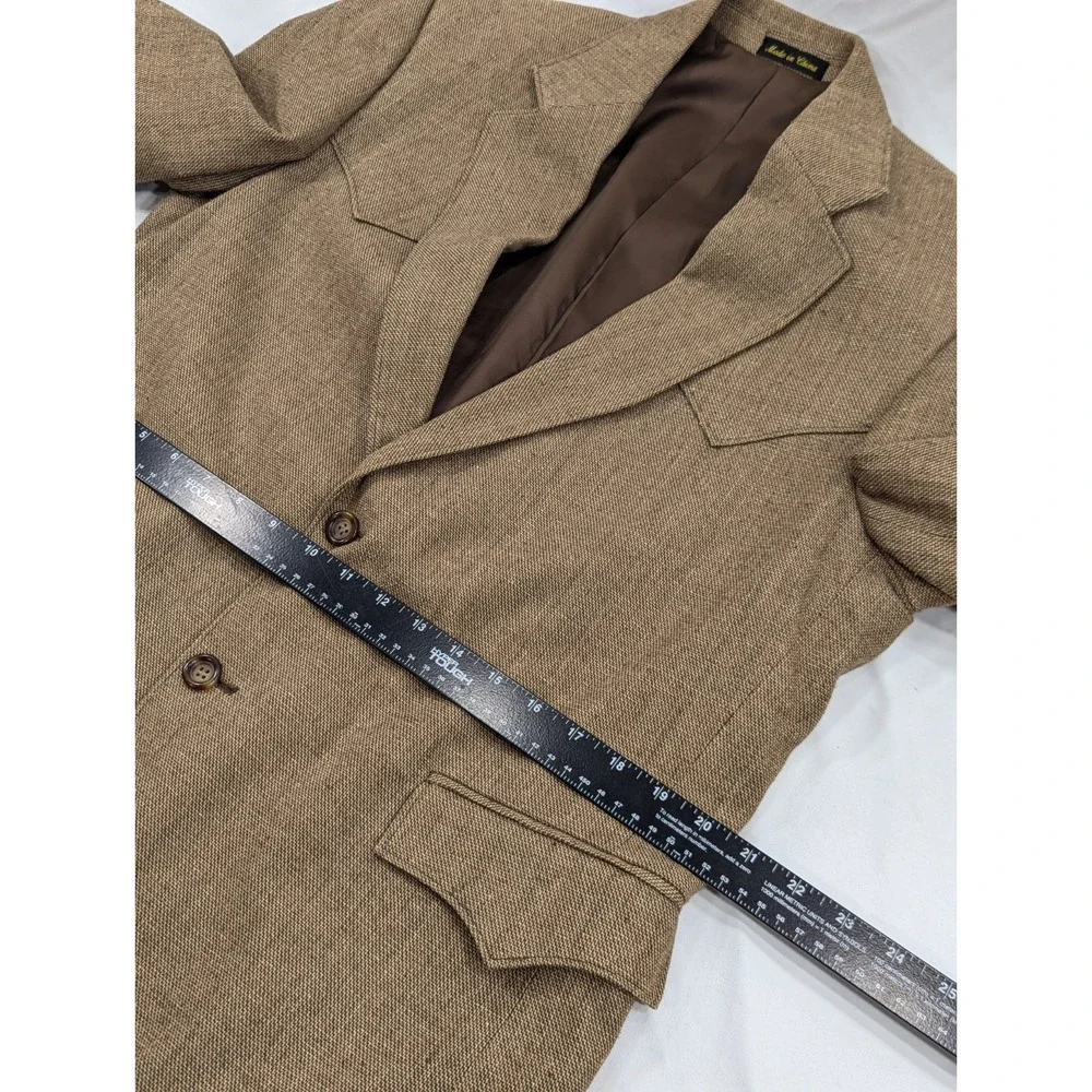 Circle S Blazer Sport Coat Western Yoke 100% Silk Burlap Heavy Blazer 42R 44